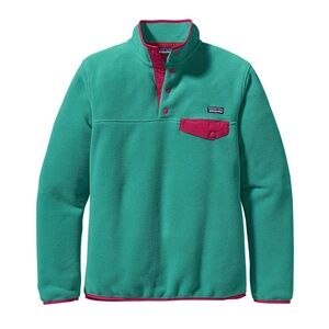 Patagonia Synchilla snap t. Teal and pink small vintage